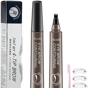 2 Sets #2 Waterproof Long-lasting Eyebrow Pencil Micro Fork Tip Brow Pen 3D